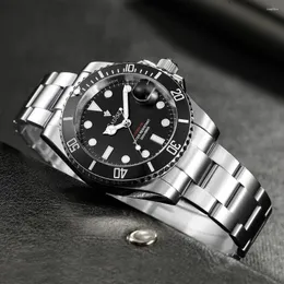 Relógios de punho Cadisen 40mm Relógios mecânicos de 40 mm 2024 Gold Luxury Automatic Watch for Men 200m Waterperspert Stainless Aço pulso