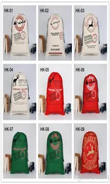 Santa Sack Canvas Christmas Candy Bag Xmas Rena Tote Bags Festival Party Gift Greatstring Pocket Toy Sacks Sacos para Children8690385