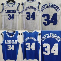 Baskettröjor ncaa film Lincoln 34 Jesus Shuttlesworth Jersey College Vintage Pullover Jerseys alla sömda svarta