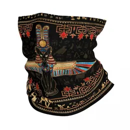 Modegesichtsmasken Hals Gamper Antike ägyptische Bastet Katzen Bandana Gang Skiboard Herren und Damenschalbalaklava Heizung Q240510