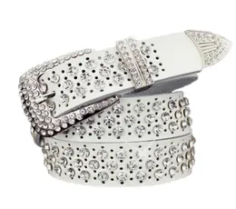 Neue trendige Mode -Luxusdesignerin Super glitzernder Diamond Zirkon kristall schöner Ledergürtel für Frau 110 cm 36ft1126108