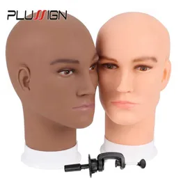 Mannequin Heads Plussign wig manikin head foam glasses jewelry display cap bracket brown/beige model Q240510