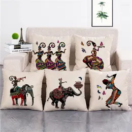 Kissen Zxzxoon Cartoon Bilder Polyester Blend Cover Home Office Sofa Square National Wind Elephant Fall