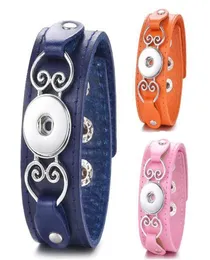Ginger Snap Charms Genuine Leather Bracelet 18mm Button Vocheng Jóias Intercambiáveis Mulheres039s Bracelets de charme 6383276