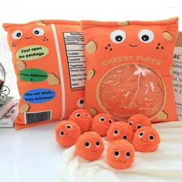 Pillow 6pcs 9pcs A Bag Lovely Cheesy Puffs Toy Plush Stuffed Soft Snack Puff Kids Creative Birthday Christmas Gift