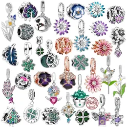 925 Sterling Silver Fit Pandoras Charms perle bracciale perle colorate Collezione squisita Blue Green Purple