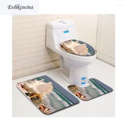 Tappetini da bagno 3pcs Sunshine Conch Banyo Paspas tappeto tappeto tappeto tappetino set non slip tapis Salle de bain alfombra bano