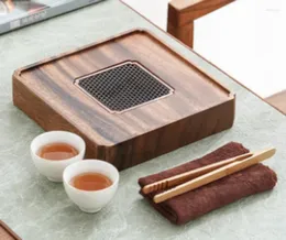 Vassoio per tè drenaggio vassoio in legno in legno piccolo tavolo da birra asciutto set solido