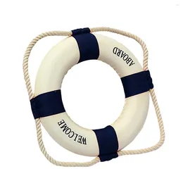 Decorative Plates Welcome Aboard Foam Nautical Life Lifebuoy Ring Boat Wall Hanging Home Decoration Blue 50cm