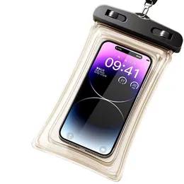 Minimalistisk mobiltelefon vattentät väska, transparent drift, simning, utomhussäljande vattentät väska