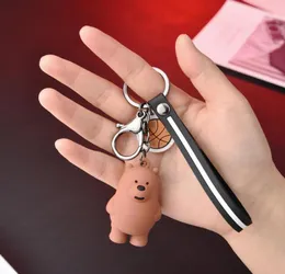 Süße drei Tierbärenpuppenschlüsselkainer Cartoon Anime Wir bloß Women Car Bag Anhänger Gürtel Schmuckstoffe Schlüsselketten Porte Clef3273428