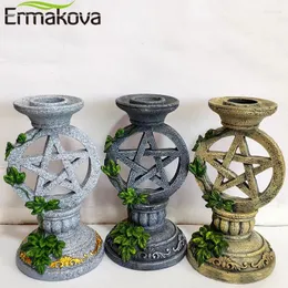 حاملي الشموع Ermakova Abtar Candlestick Cermony Set Witchcraft Props Table Decoration Goddesses Pentagram Candelabrum Religion