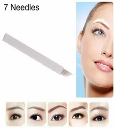 200pcs 7 Needle Eyebrow Tattoo Blades für 3D Stickerei Handbuch Microblading Pen Permanent Make -up 1626173