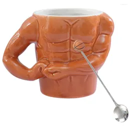 マグカップ装飾家庭用コーヒーカップ面白い毎日のマグカップ水のノベルティセラミックハンドル多機能ミルクフィットネス