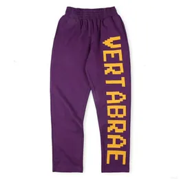 Purple Pants Vertabrae Letter Printing Sweatpants Men Women Heavy Fabric Unisex Joggers Drawstring Trousers US Size 2024