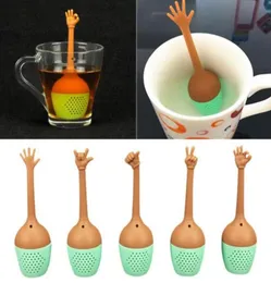 Silikon El Hareketi Çay Infuser Yeniden Kullanılabilir Silikon Hareket Başparmak Tamam Evet Palmiye Seni Stil Çay İnfüzörü Bitkisel Baharat İnfuser8393284