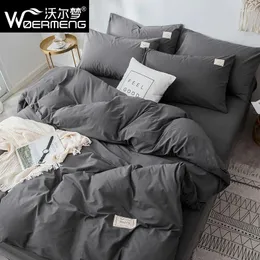 Conjuntos de cama Conjunto de algodão Pastoral Duvet Capa 3 ou 4pcs/listra de listras lençóis crianças folhas de cama de cama 2024
