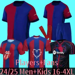 24 25 Pedri Gavi Soccer Jersey Lewandowski Fc Ferran Camiseta de calcio Auba Joao Cancelo F. De Jong 2023 2024 2025 Ansu Fati Football Joao Felix Men Kids Kids Kids