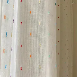 Tendatette colorate tende a trasparente colorate per le ragazze soggiorno da letto vocale giocattolo giocattolo gordijnen decorazioni da trattamento lungo
