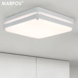 Światła sufitowe MARPOU Square Lampa LED do sypialni Oświetlenie zdalne sterowanie neutralnym biały zimny ciepło AC100V-265V 36W życie