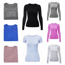 Women Yoga T-Shirt Long Sleeves Womens High-Elastic Breathable Running Short Sleeve Top Quick Drying Seamless Sport-Cycling Gym Wear Jogging Fitness Clothes