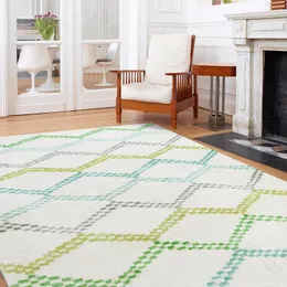 Carpetes Nordic Ins Ins Green Amarelo Carpete xadrez Sala de estar moderna tapetes macios de piso macio para decoração de quarto