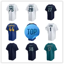 Maglie da baseball Custom Mariners Custom Mariners 60 Tayler Saucedo 52 Collin Snider 55 Gabe Speier 45 Ryne Stanek 46 Trent Thornton 30 Austin Votho