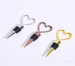 Champagne Shape of Love Metal Wine Bottle Stopper Rose Gold Silver Silver Heart Heart Fool Stopper Tools Kitchen Tools T2I526017128