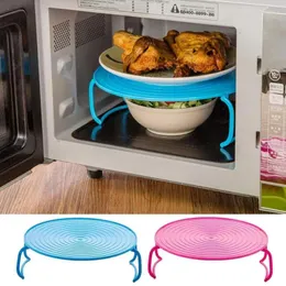 Kitchen Storage Multifunction Insulated Heating Tray Microwave Double Plate Stacker Food Splatter Cover Foldable Steaming Supplies