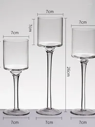 촛불 홀더 3 PCS 유리 북유럽 보유자 유럽 촛대 Bougeoir en Verre 웨딩 장식 테이블 중앙 장식품 OB50ZT