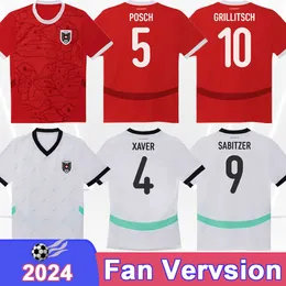 2024 Austria Mens Soccer Jerseys Drużyna narodowa Andreas Schmid Laimer Gregoritsch Seiwald Danso Home Away Football Mundurs z krótkim rękawem mundury