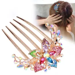 Clip per capelli Crystal Flower Hairclips Fashion Maker Bun Combs Caspi di forcine per le donne Accessori
