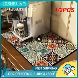 Halılar 1/2pcs Mutfak Tahliye Yastığı Bulaşık Basamak Mat Emme Kurutma Sofra Takımı Yemek Takımı Placemat Tezgah Koruyucu Tapis