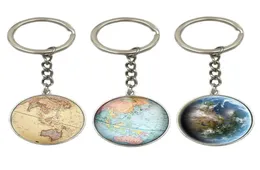 Ziemia Globe sztuka wisiorki na brechy Prezent Światowy podróż dla Klucz Pierścień Mapa świata Globe Klapa biżuteria 7939738