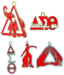 NOWOŚĆ Przyjazdów 5 styl SDT Sorority Crest Dangle Charm Wiselant Fit Naszyjnik Bransoletka Kolczyki dla majsterkowiczów kobiety biżuterii2207541