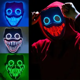 Хэллоуин маска светодиодная маска неоновая чистка маскарада вечеринка легкая светящаяся в темных смешных масках косплей костюмы 0413 Rade S
