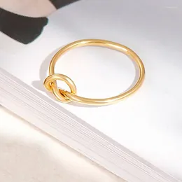 Cluster Ringe KNB 18K Gold einfacher Knotted einstellbar für Frauen Real 925 Sterling Silber Originalhochzeit Verlobungsfeier Fine Schmuck
