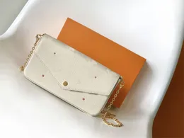 Portafoglio di lusso designer M82047 Crema a tracolla a tracolla Crema CrossBodyBag 7A di alta qualità