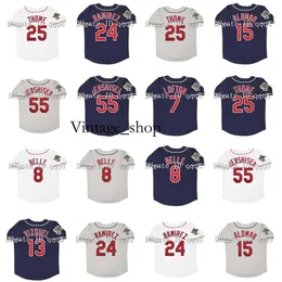 Vin Vintage 1995 Baseball Jerseys 25 Jim Thome 24 Manny Ramirez 7 Kenny Lofton 8 Albert Belle 55 Orel Hershiser 15 Sandy Alomar 13 Omar Vizquel