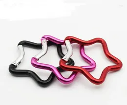 DEPPRESSO PARTY 300pcs 5 cm Anello da esterno Alluminio Star Star Carabiner Clip Gancio Clip Arrampicata Colore Cambia