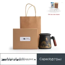 マグカップ中国語スタイルのYuyue Longmen Ceramic Mug with Lid Office Drinking Cup Home Tea Brewing Water Aspalation