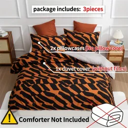 Conjuntos de cama 3pcs Zebra Pattern Duvet Capa de fibra de poliéster Fibra 1Duvet 2PillowCase Adequado para quartos e salas de estar