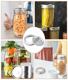 Mason Jar Lids Canning burkar locks kök anti rost lagring cannings täcker metall splittyp polerade band ringar5892823