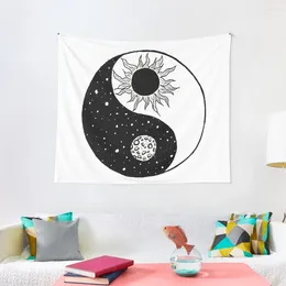 Gobeliny i księżyc yin yang gobelin dekoracja estetyczna dekoracyjne malowidła ścienne rzeczy do pokoju koreańskiego wystroju