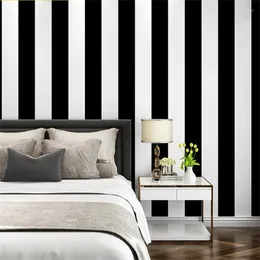 Duvar Kağıtları Siyah ve Beyaz Dikey Çizgiler Kendinden Yapışkan Duvar Kağıdı Modern Minimalist Etiketler Yatak Odası Oturma Odası Giysileri Saç Salon Duvar