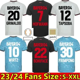 2023 2024 Bayer 04 Leverkusen Soccer Jersey Wirtz Boniface Hincapie Hofmann Tapsoba Schick Palacios Frimpong Grimaldo 23 24 Home Away Away 3rd MENS 축구 셔츠