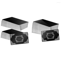 Present Wrap 100 PCS Matt Black Metal Gravering Blanks Aluminium Sheets For Visit Cards DIY LASER