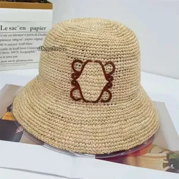 Eimerhut Designer Hat Stroh Summer Eimer Hut Designer Hat Designer Raffia Bonnets für Frauen Herren Beach-Hut Gras gewebt