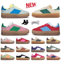 Top Quality Women Designer Casual Shoes Suede Upper Bold Platform Sneakers Cream Collegiate Green Black White Pink Glow Gum Luxury Flat Womens Trainers Size 36-40