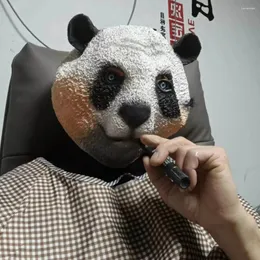 لحفلات الحفلات Panda Mask Animal Carnival Cosplay Ceymgear Halloween Christmas Costume Latex Manags Adults Boll Play Props